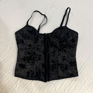 Black Lace Corset Style Top size Small to medium